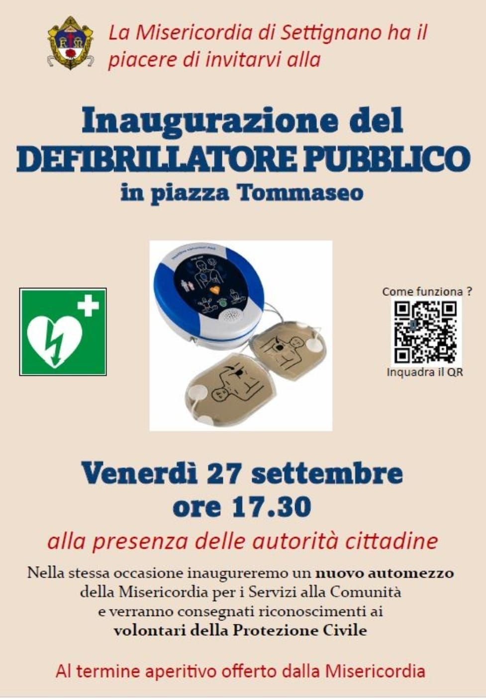 Inaugurazione del Defibrillatore in piazza Tommaseo