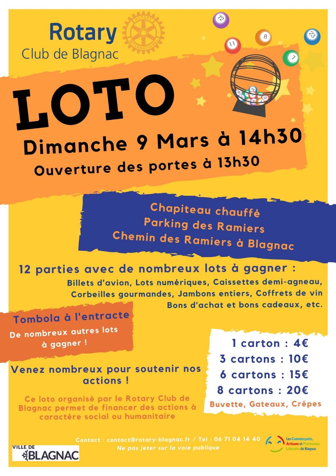 \ud83c\udf89 LOTO du Rotary Club Blagnac \u2013 Dimanche 9 mars ! 