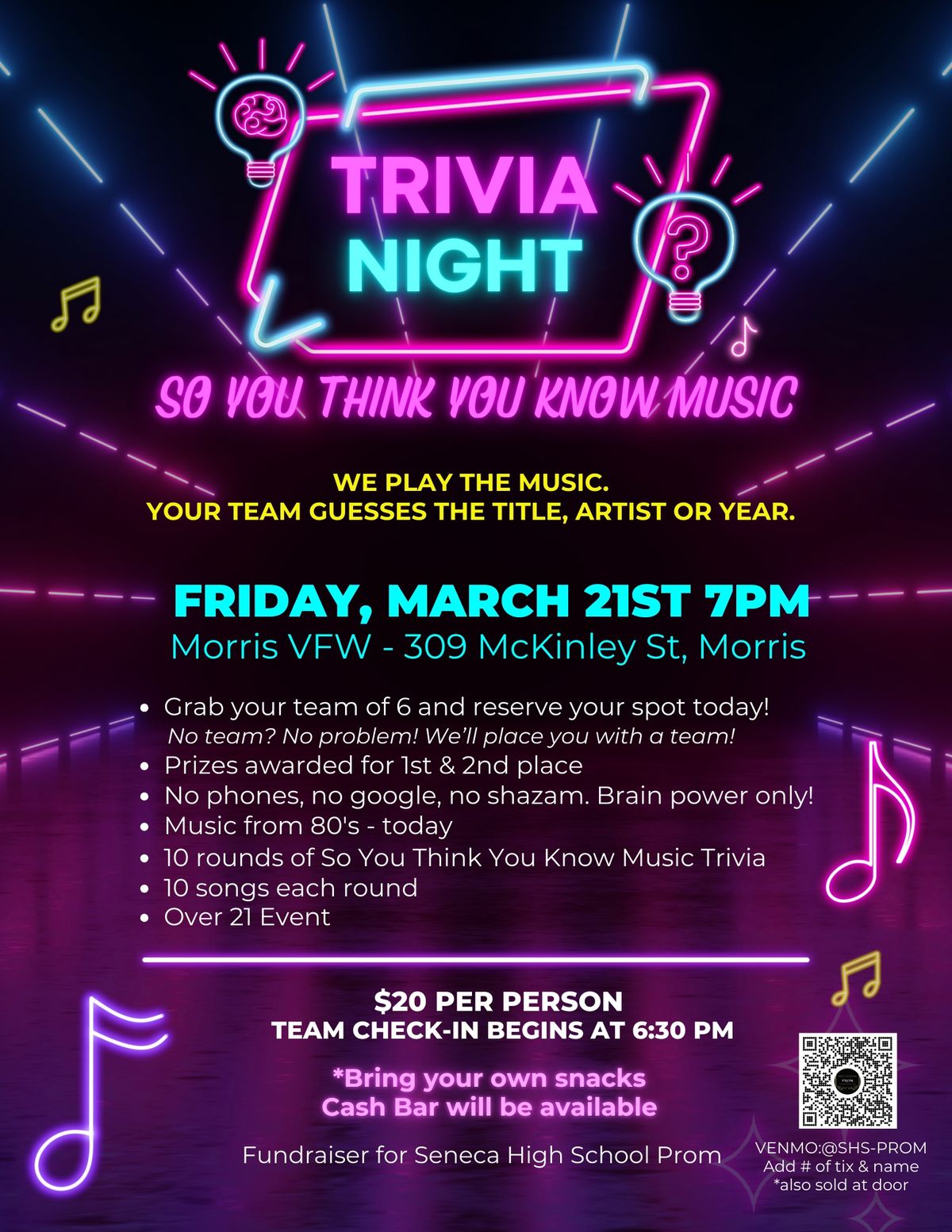 So You Think You Know Music Trivia for SHS Prom