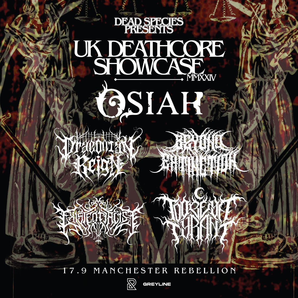 UK DEATHCORE SHOWCASE: Osiah, Draconian Reign, Beyond Extinction, Existentialist, To Obey A Tyrant
