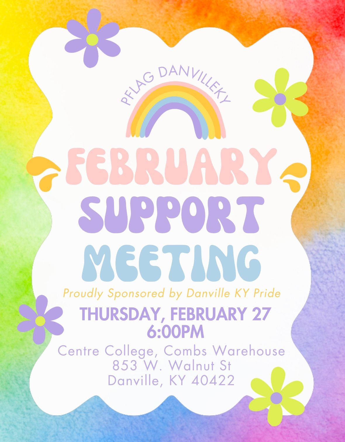 PFLAG February Support Meeting: Sponsored by Danville KY Pride