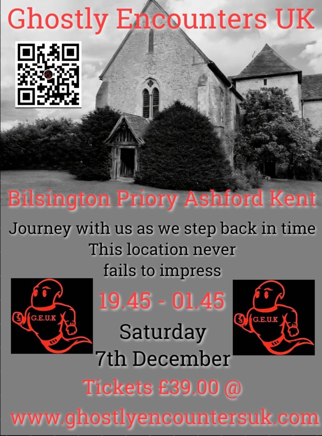 Christmas \ud83c\udf84 Paranormal Investigation @ Bilsington Priory, Ashford