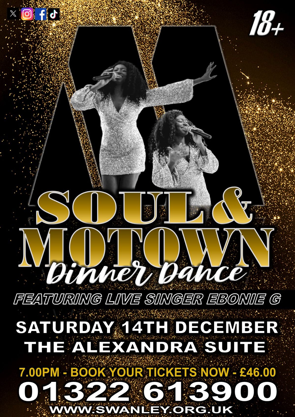 Soul & Motown Dinner Dance ft Live Singer Ebonie G