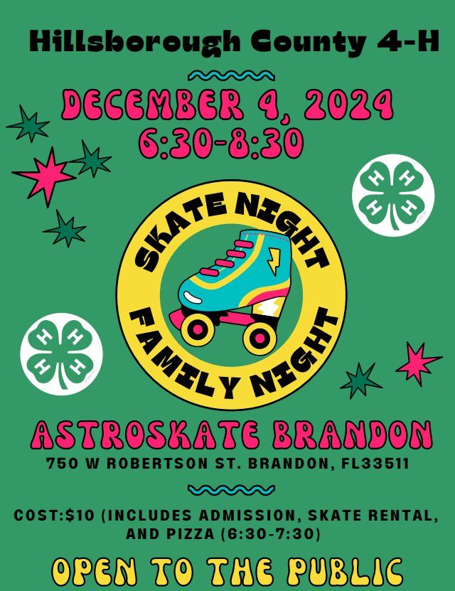 4-H Skate Night - AstroSkate in Brandon - December 4, 2024