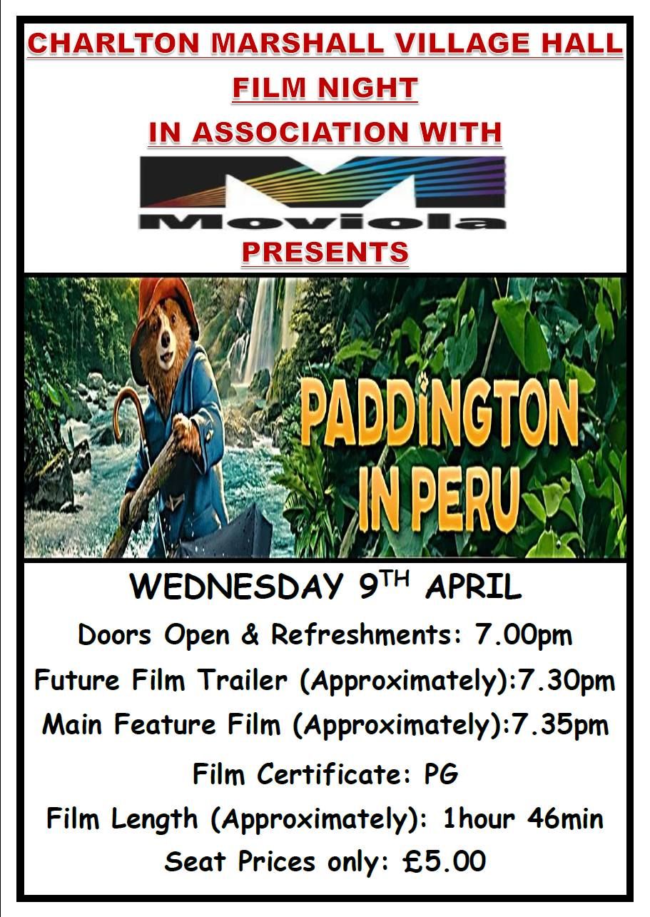 CMVH APRIL FILM NIGHT - 'PADDINGTON IN PERU'