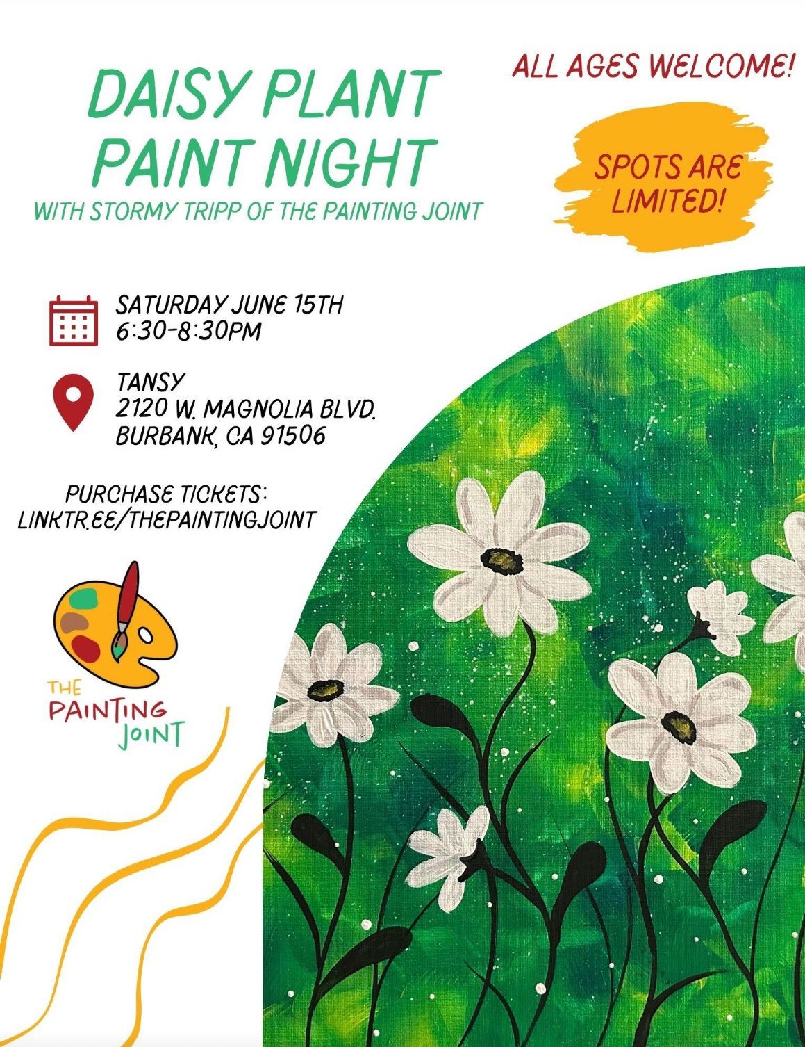 Daisy Plant Paint Night - All Ages Welcome!