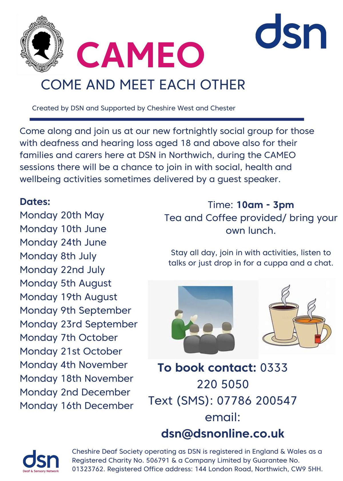 CAMEO - Come And Meet Each Other in Northwich (Deaf Community Event)