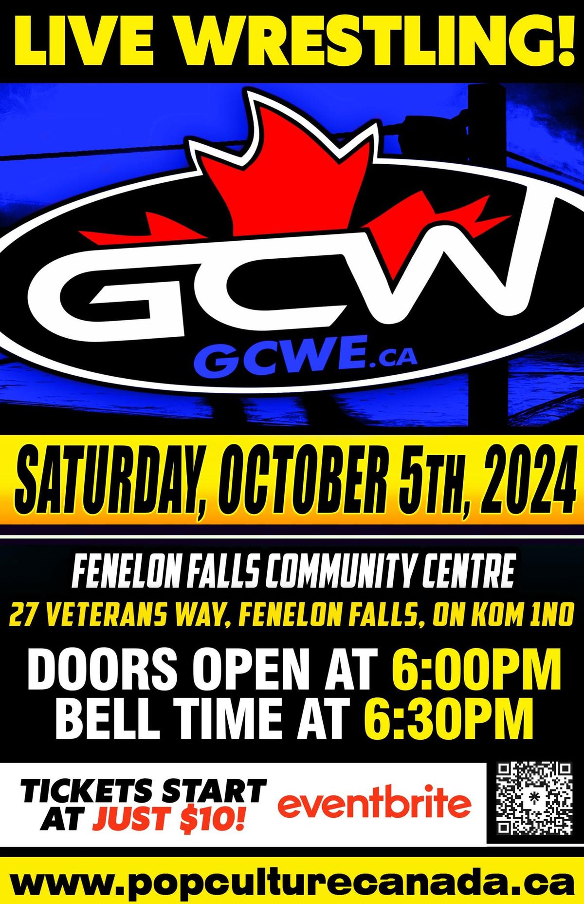 GCW : FENELON FALLS : LIVE WRESTLING : OCTOBER 5TH 2024