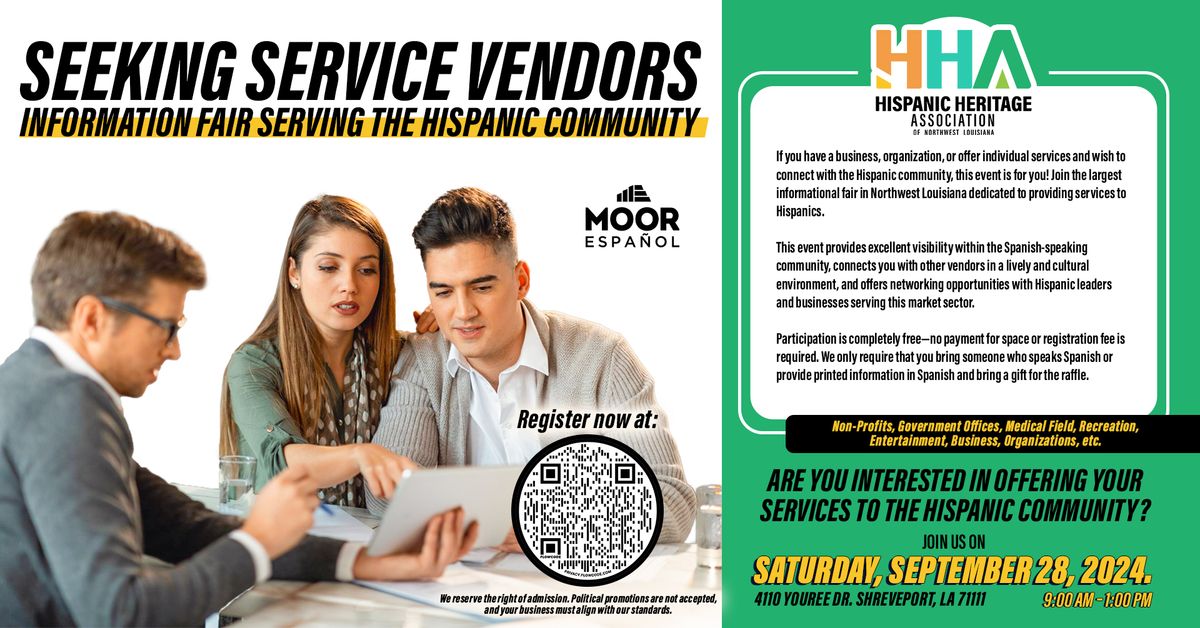 Seeking Service Vendors - INFORMATION FAIR SERVING THE HISPANIC COMMUNITY