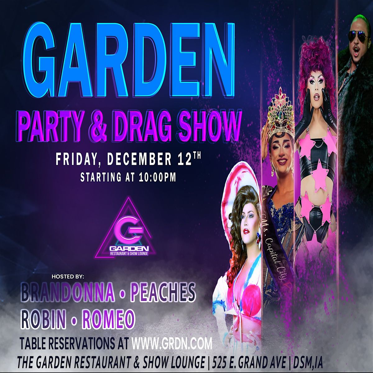 Sat Dec 12 Drag Show - 10pm Table Reservation