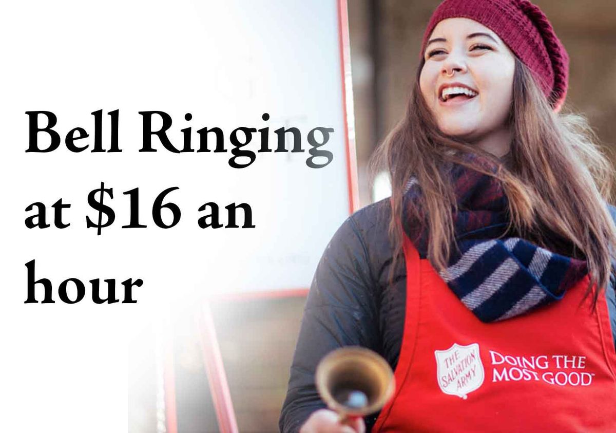 Hiring Full & Part Time Bell Ringers $16 Hour