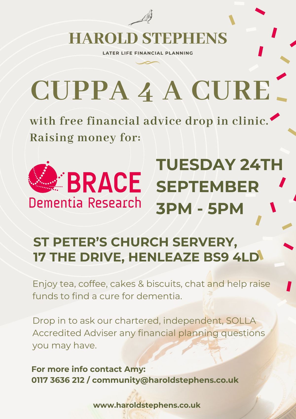 Cuppa 4 a Cure - Raising money for BRACE Dementia Resarch