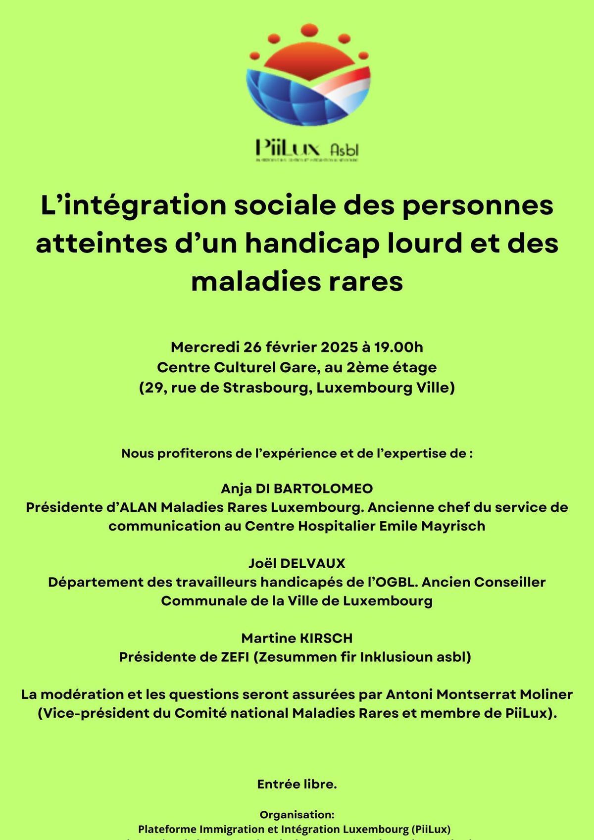 L\u2019int\u00e9gration sociale des personnes atteintes d\u2019un handicap lourd et des maladies rares