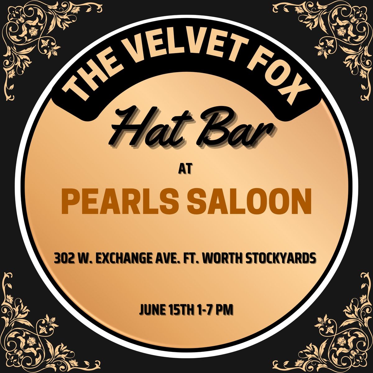 Hand Burned Hat Bar at Pearls Saloon