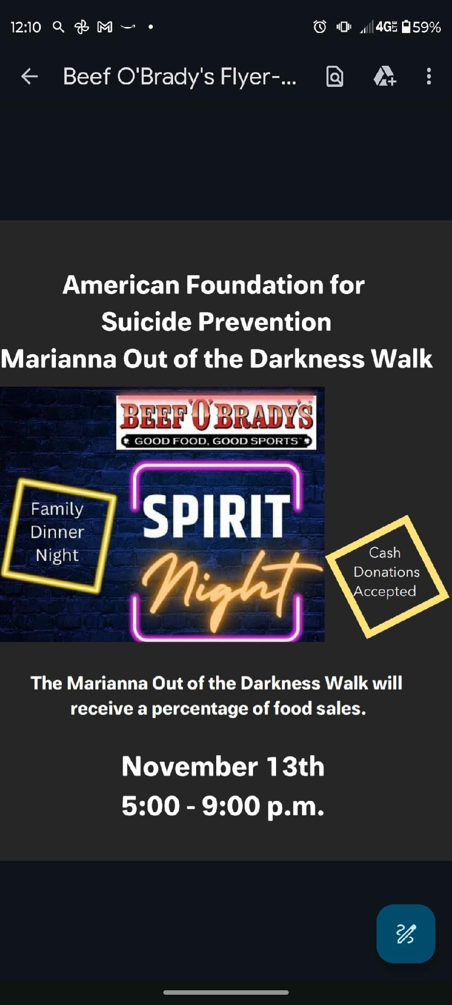 AFSP Out of Darkness Community  Walk  Event Spirit Night