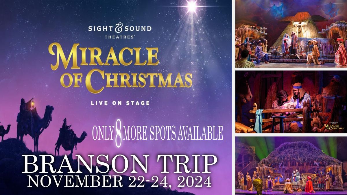 "Miracle of Christmas" - Branson Trip - November 22-24, 2024 - Only 8 More Spots Available