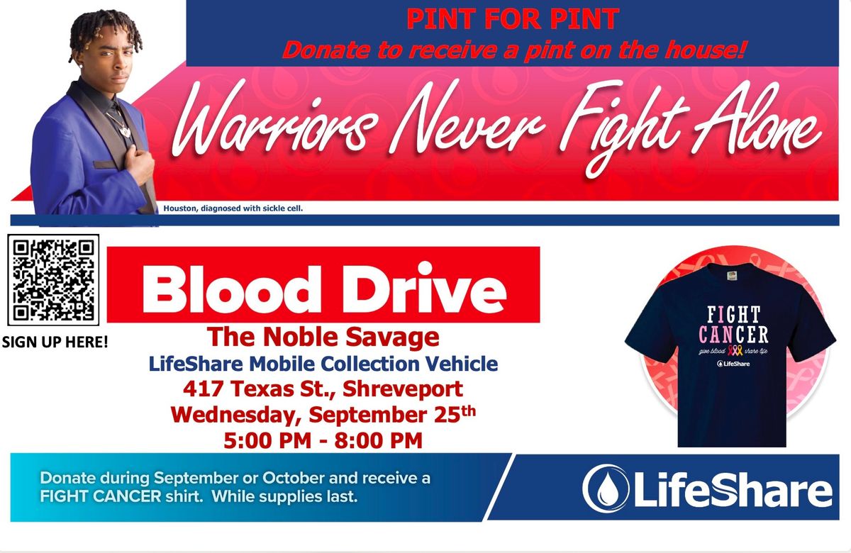 Teaming up with Life share for a blood drive.