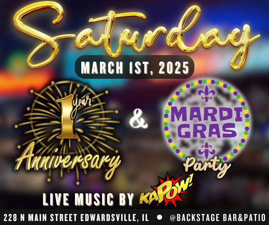 DOUBLE Celebration: One Year Anniversary and Mardi Gras Party