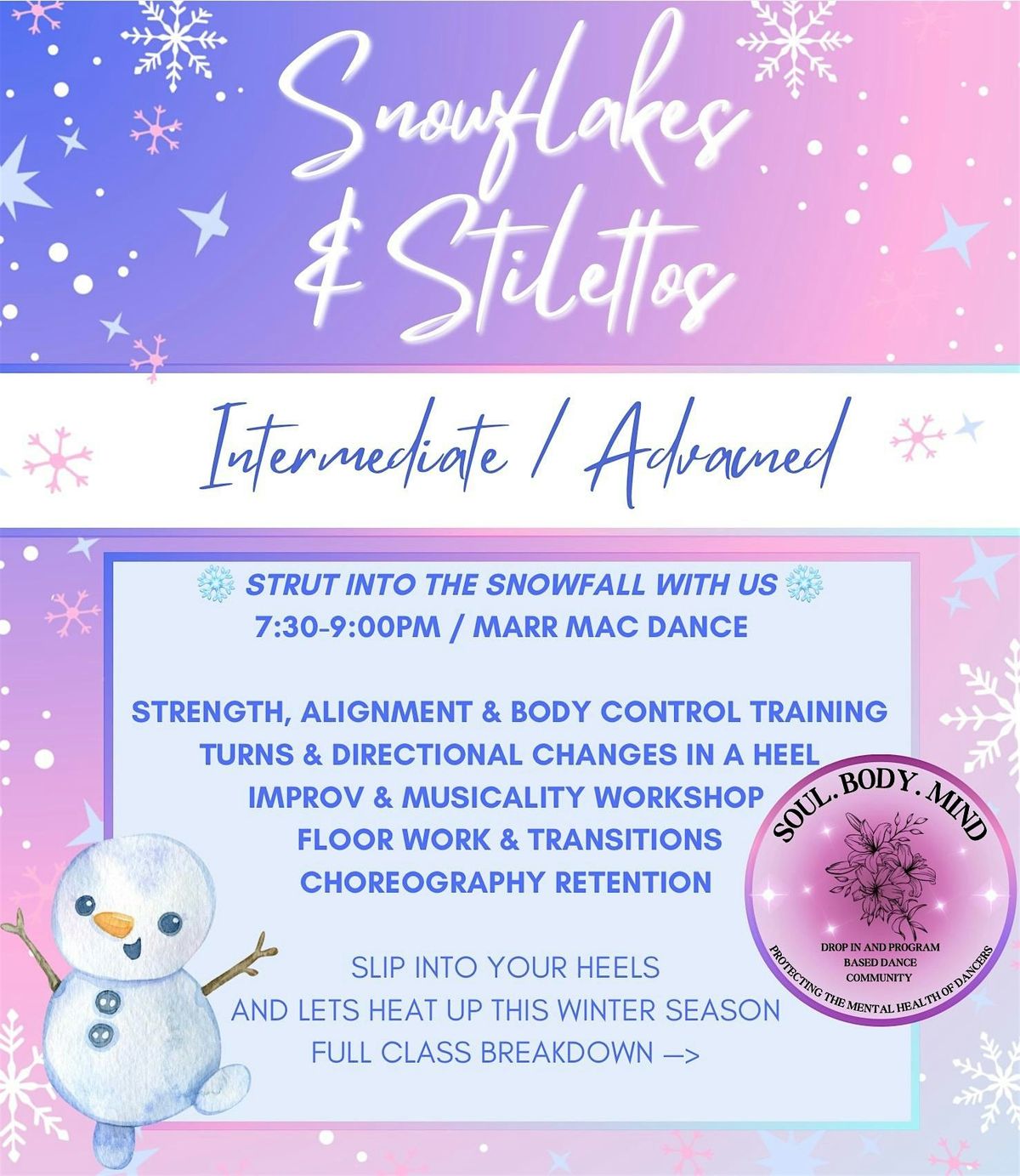Snowflakes and Stilettos Intermediate\/Advanced