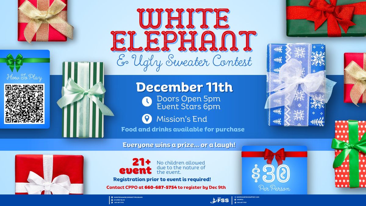 White Elephant & Ugly Sweater Contest