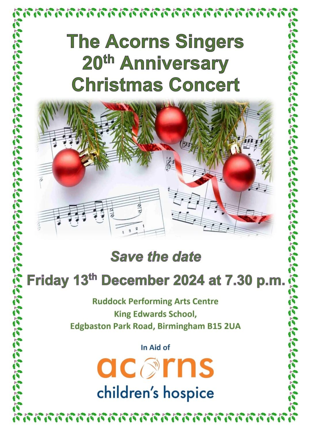 Acorns Singers 20th Anniversary Christmas Concert