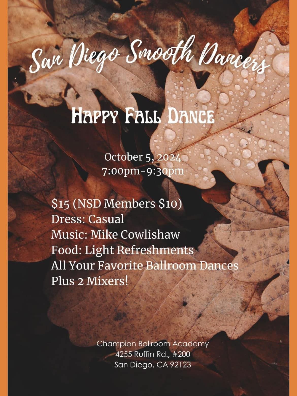 San Diego Smooth Dancers Happy FALL DANCE