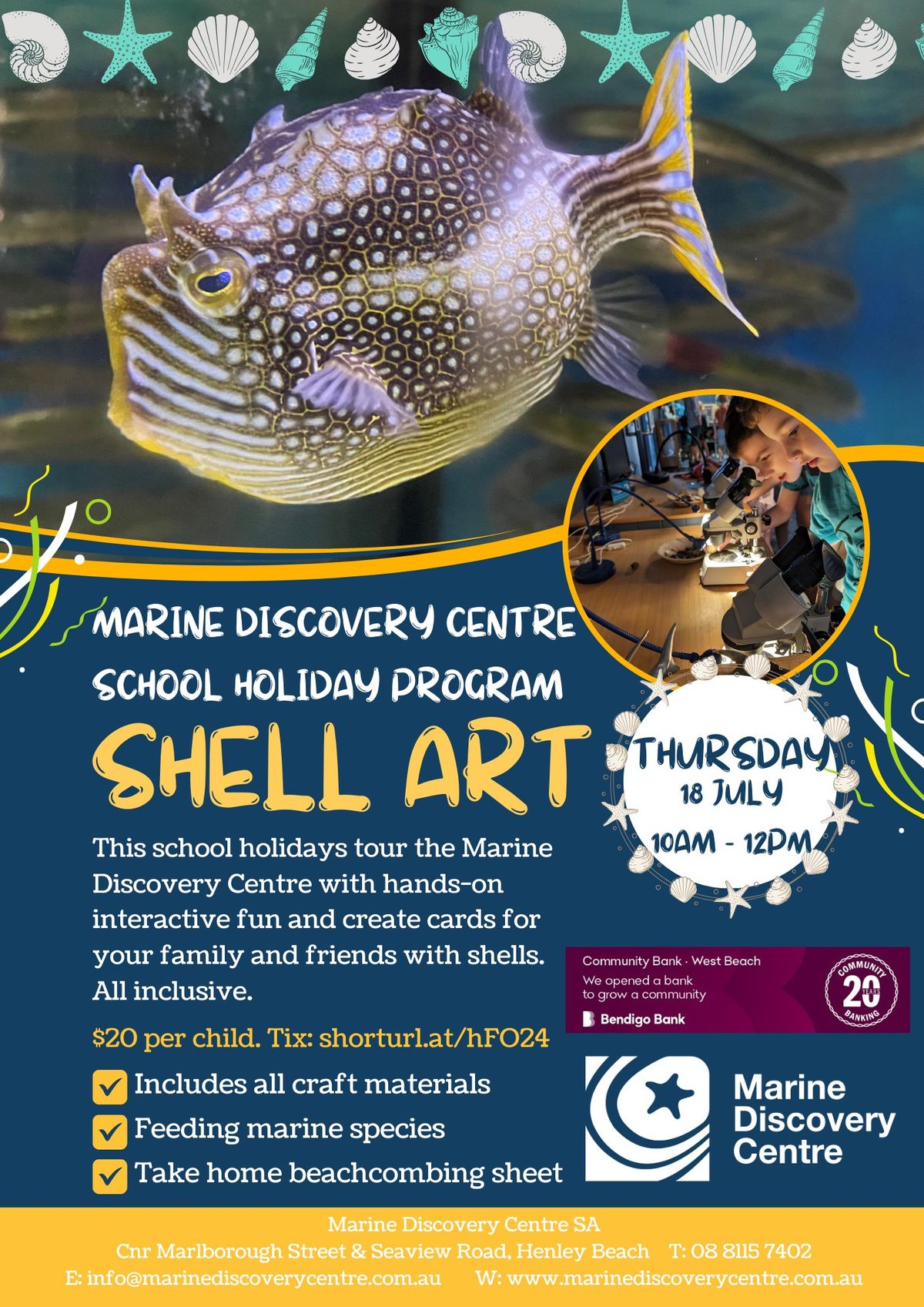 July School Holiday Program with Shell Art
