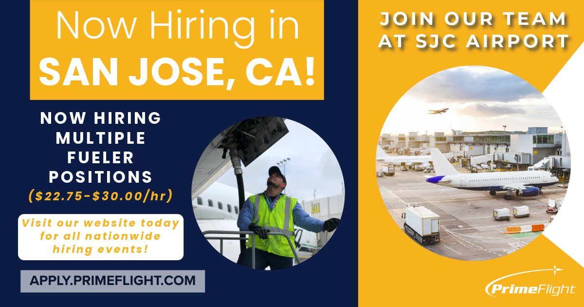 Walk-In Hiring Event for SJC Airport! Immediate Start, Benefits and MORE!