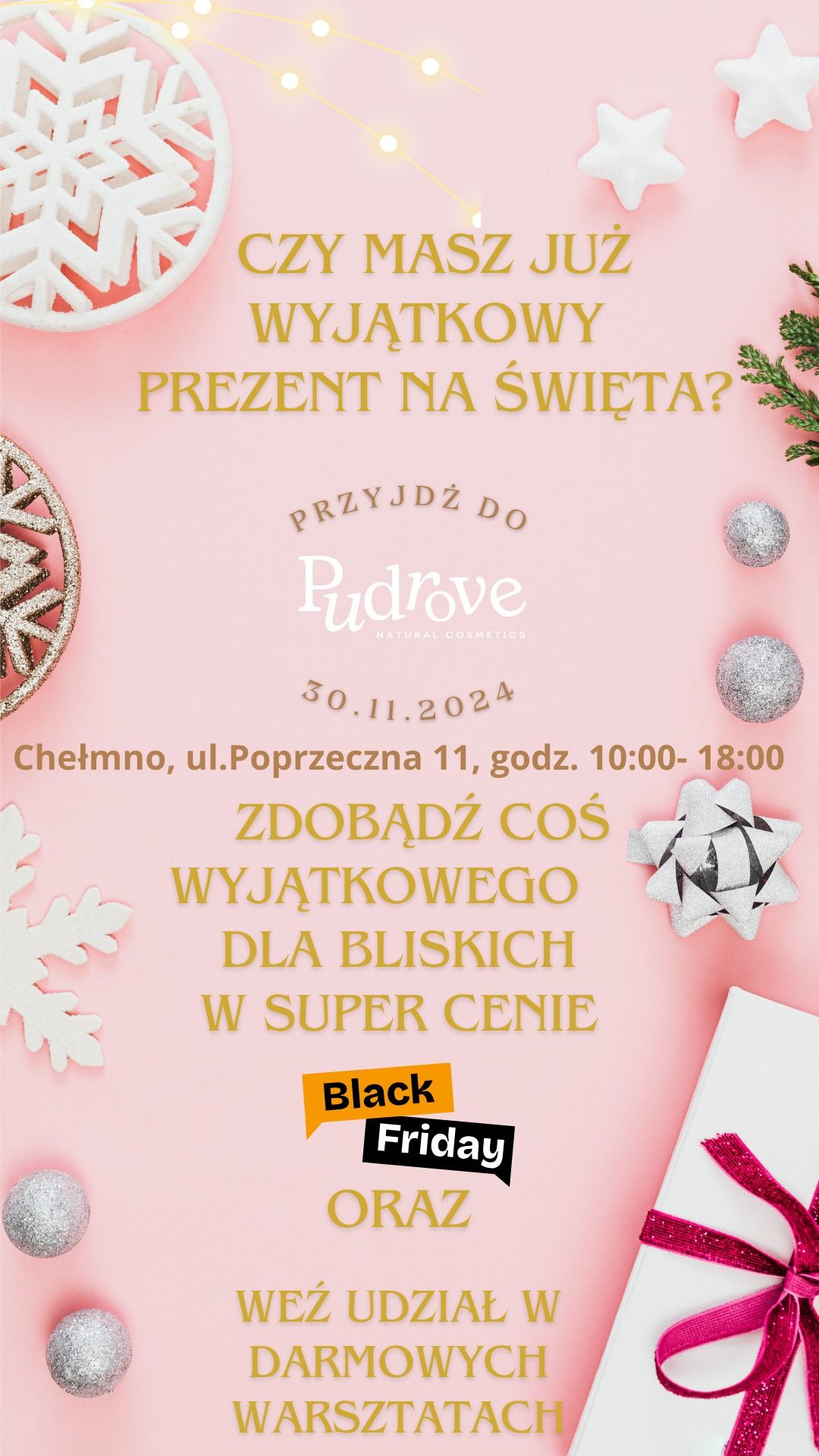 Drzwi otwarte w Pudrove- kup prezent \u015bwi\u0105teczny i we\u017a udzia\u0142 w darmowych warsztatach