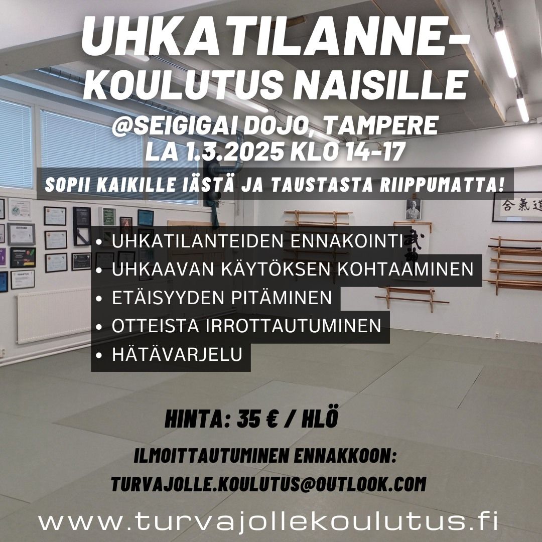 Naisten uhkatilannekoulutus Tampereella