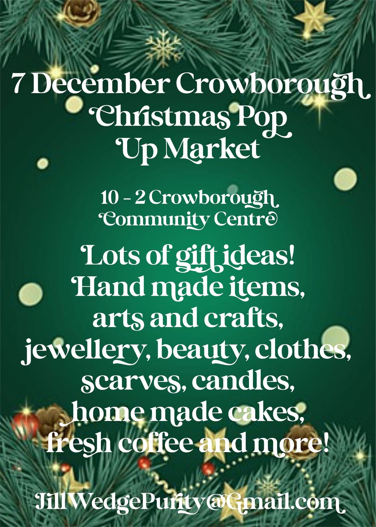 7 December Crowborough Pop Up Market