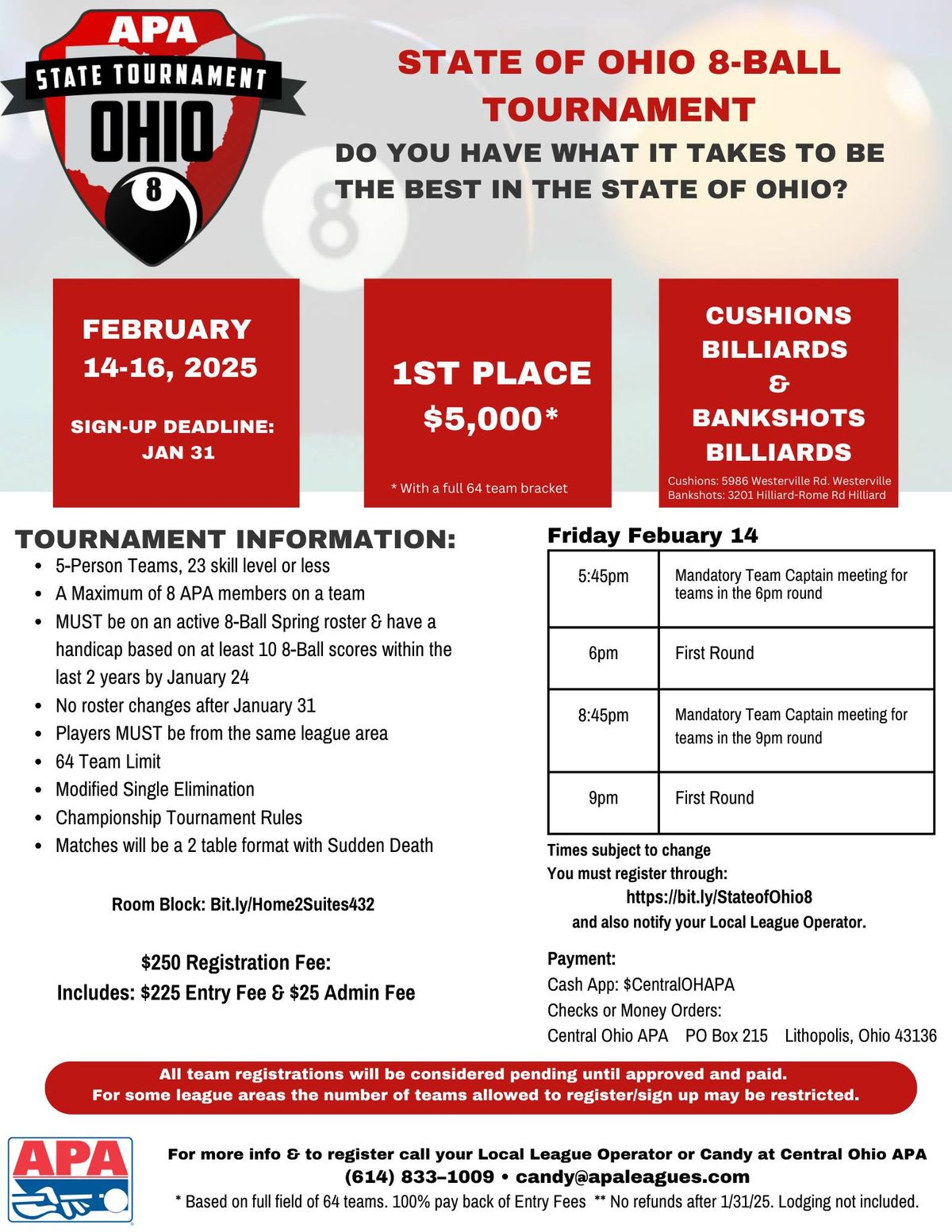  State of Ohio 8 Ball Tournament