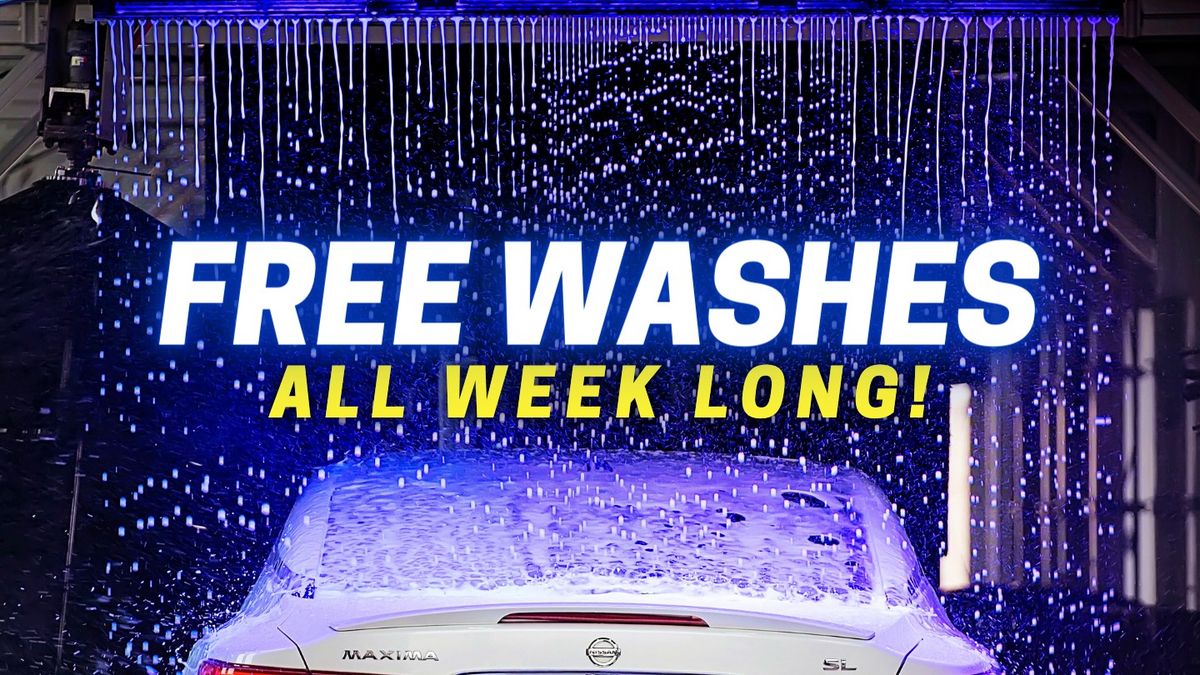 FREE CAR WASHES ALL WEEK at WhiteWater Express