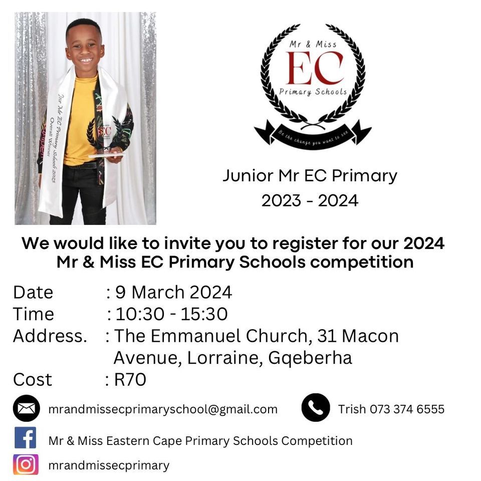 Mr & Miss Eastern Cape Primary SchoolsCompetition 2024