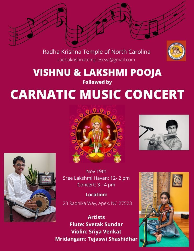 VISHNU & LAKSHMI POOJA\/ CARNATIC MUSIC CONCERT