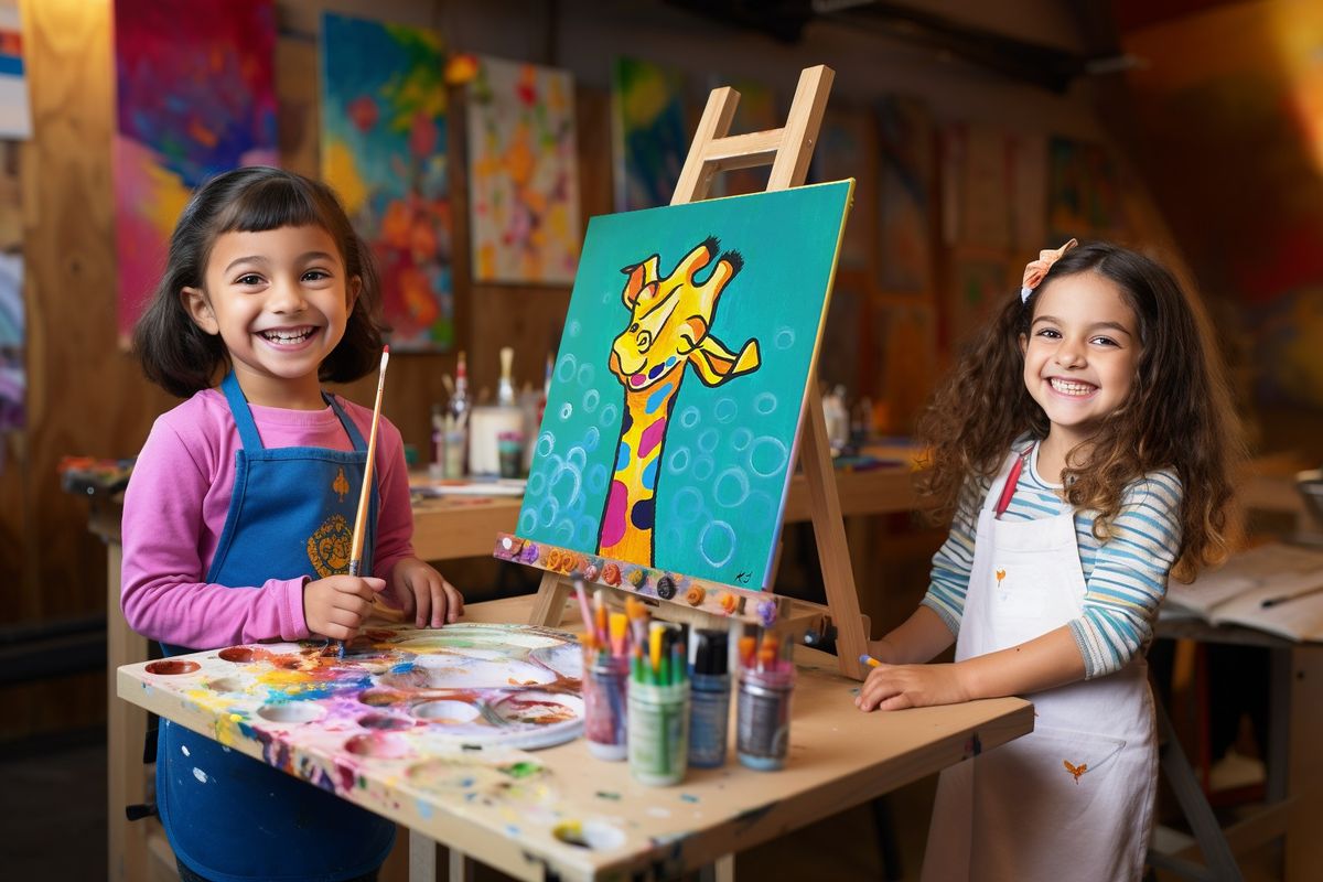 Kids Portsmouth Paint - "Blissful Giraffe" Age 7-12