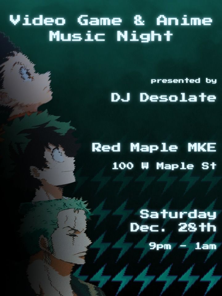 DJ Desolate Video Game and Anime Music night