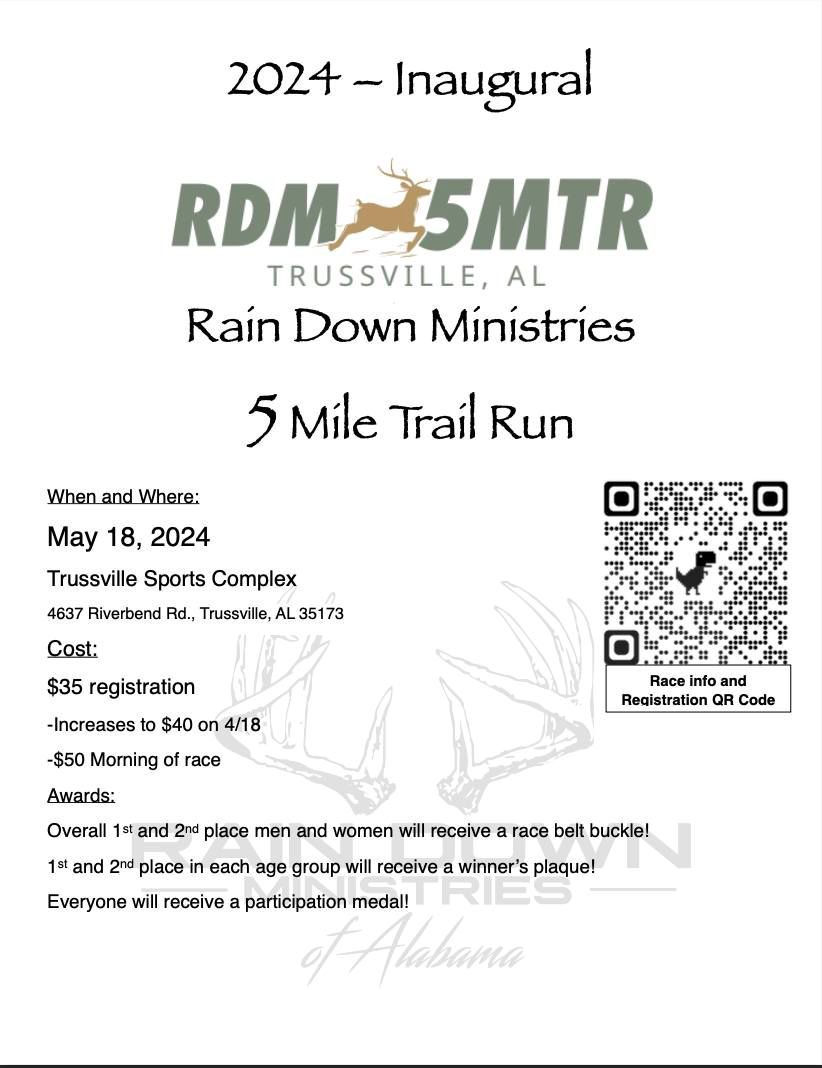 Rain Down Ministries 5 Mile Trail Run
