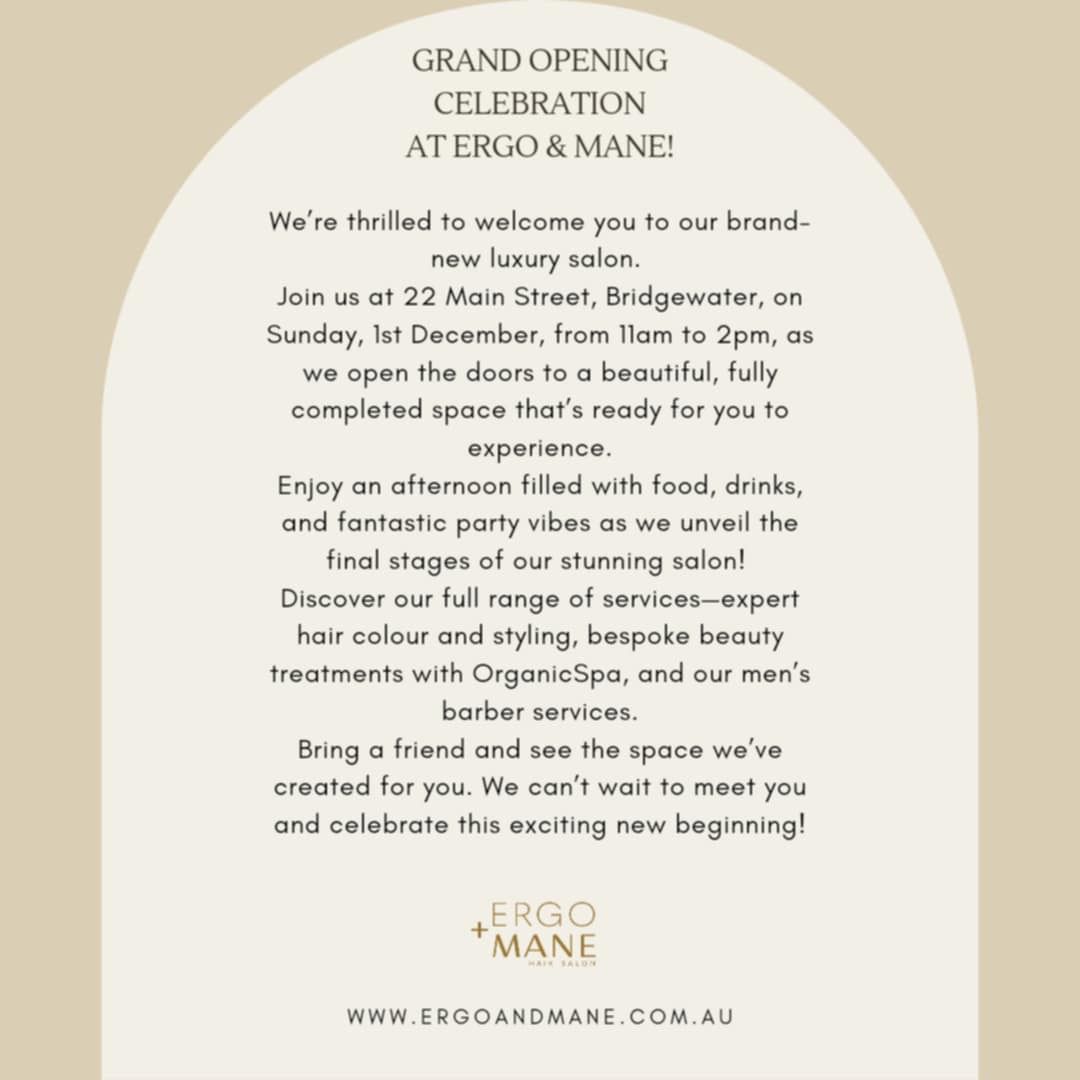 Grand Opening Celebration at Ergo & Mane