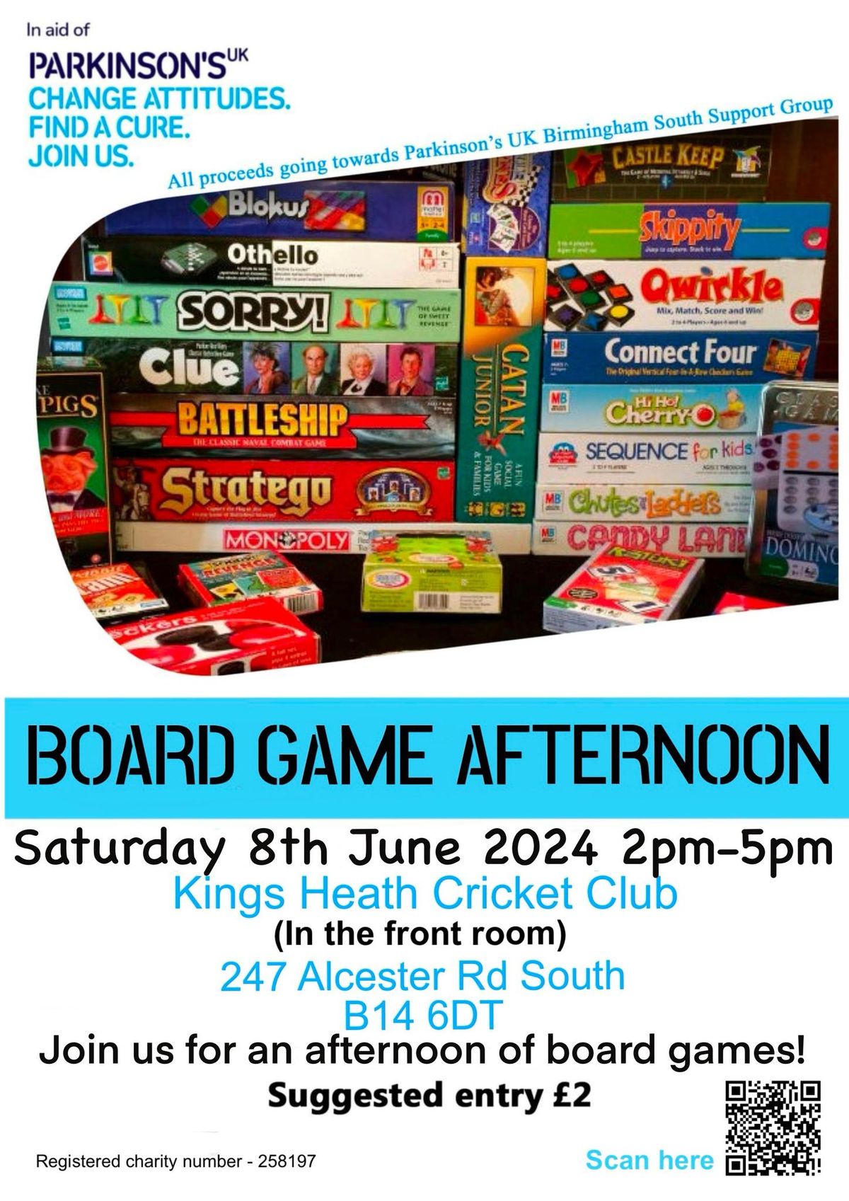 Board Game Afternoon for Parkinson's UK Birmingham South
