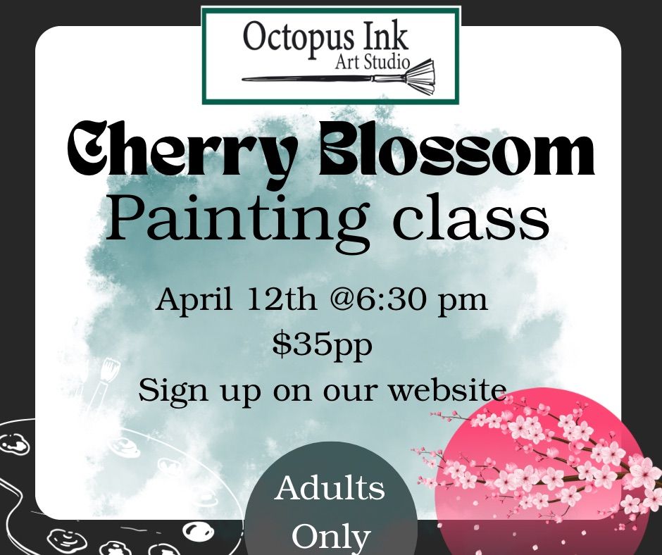 \u201cCherry Blossom Tree\u201d painting class 