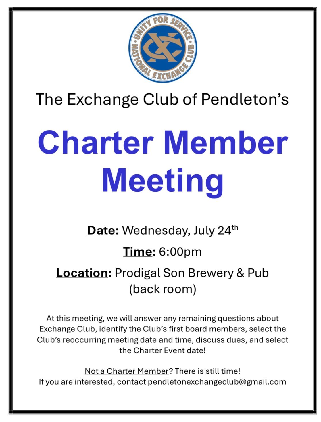 Charter Member Meeting