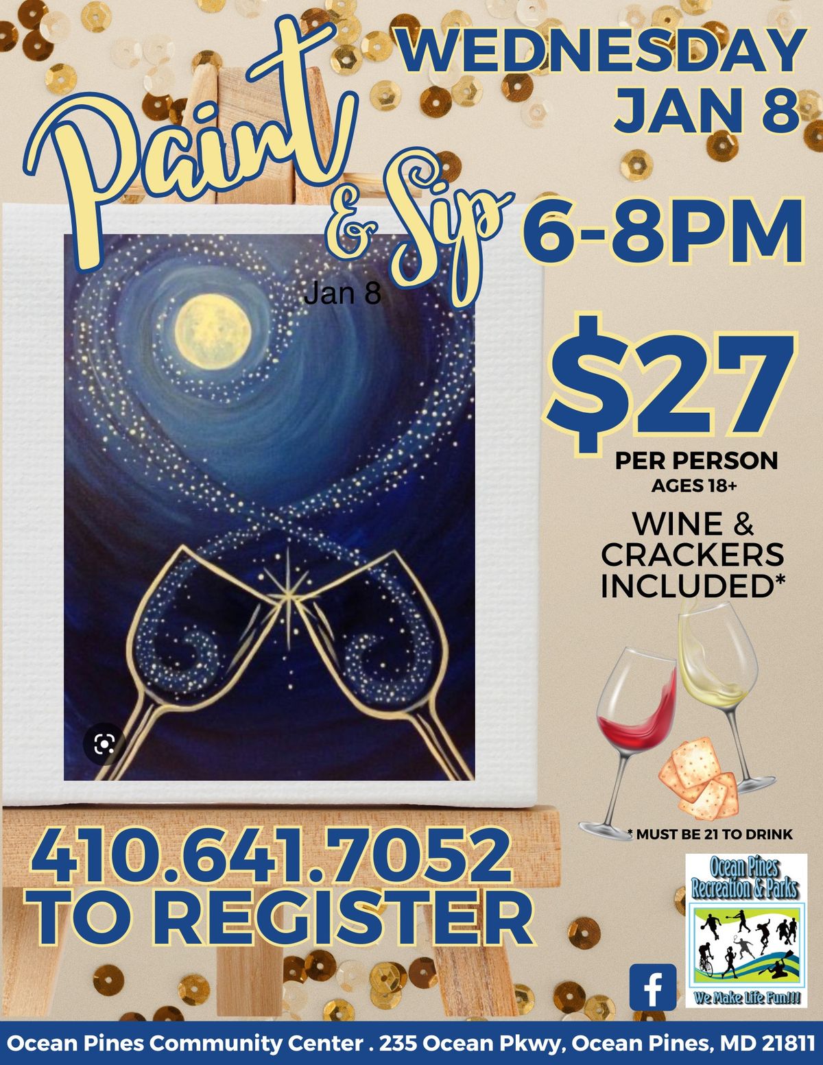 Adult Sip & Paint - New Years Toast