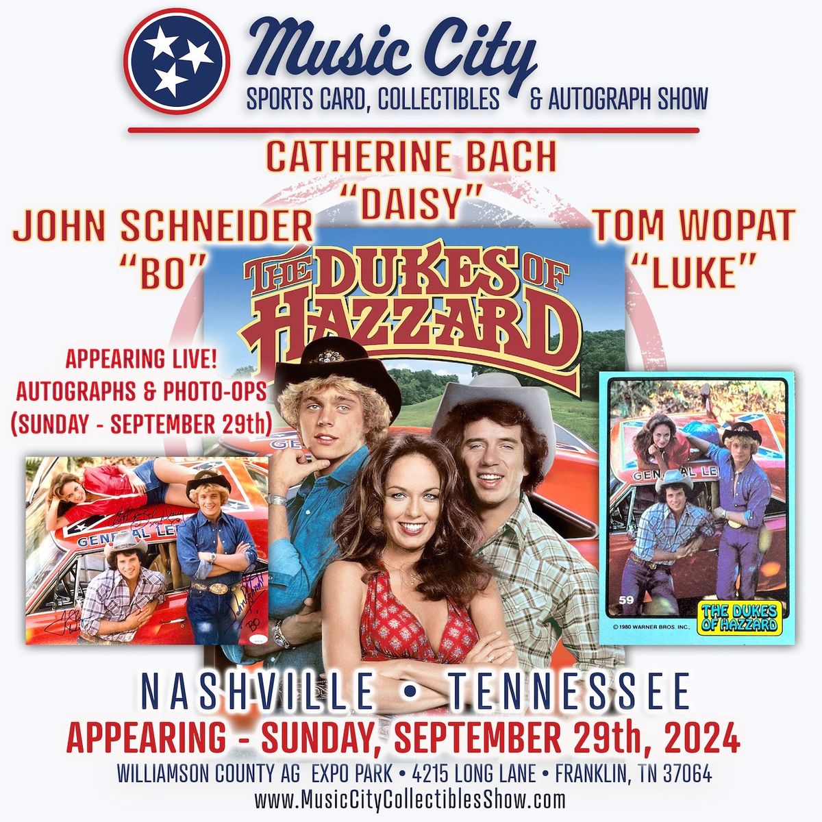 "THE DUKES OF HAZZARD" Autograph Signing LIVE In-Person at 2024 Music City Autograph Show