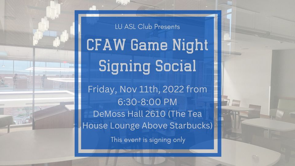 CFAW Game Night Signing Social, Liberty University, Lynchburg, 11
