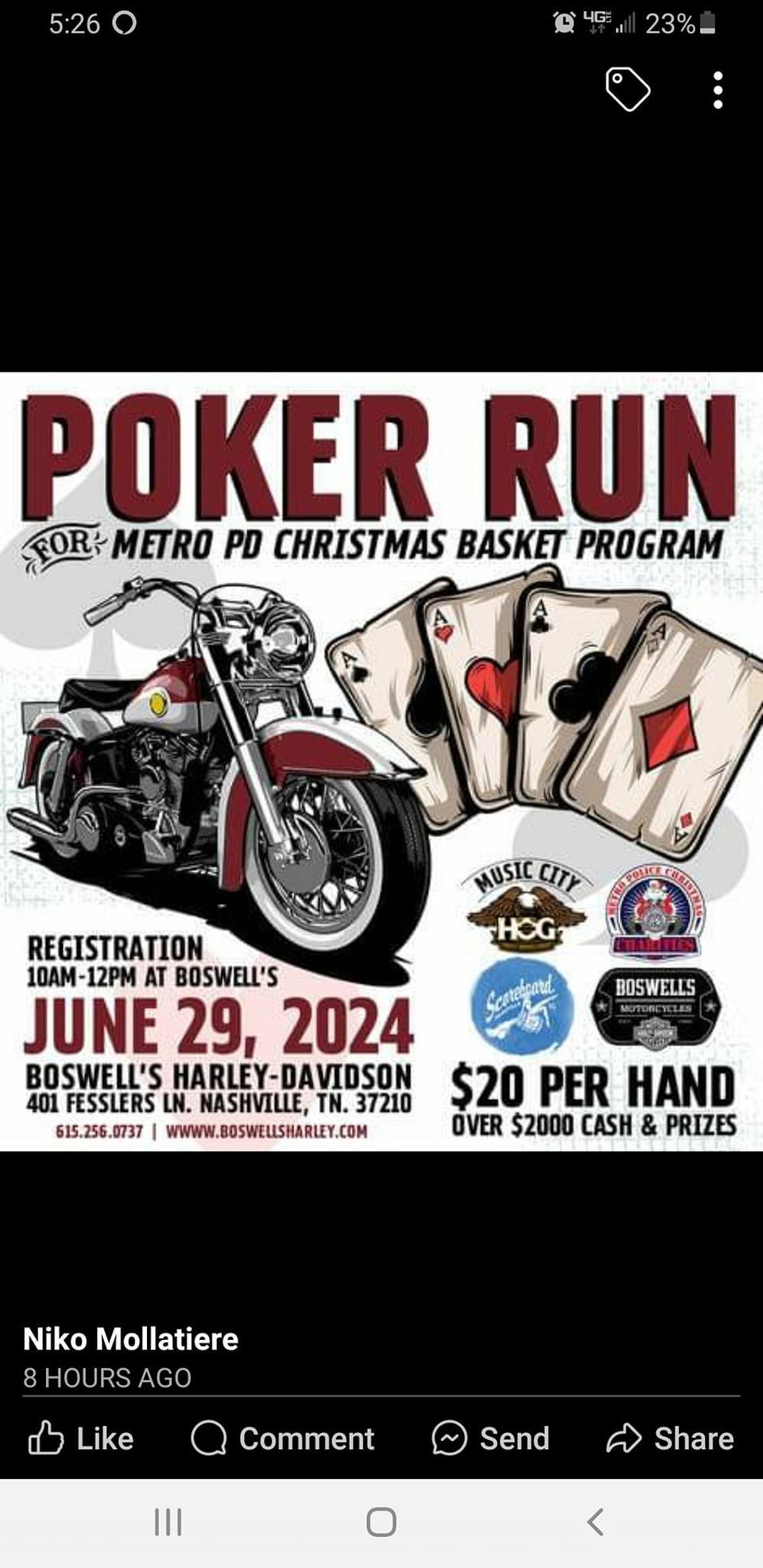 Poker Run (Support The MP Christmas Basket)