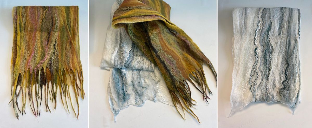 Cobweb Wet Felted Scarf Workshop with Liz Canali