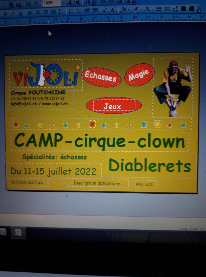 Camp de cirque, Les Diablerets - Switzerland, Montreux, 11 July to 15 July