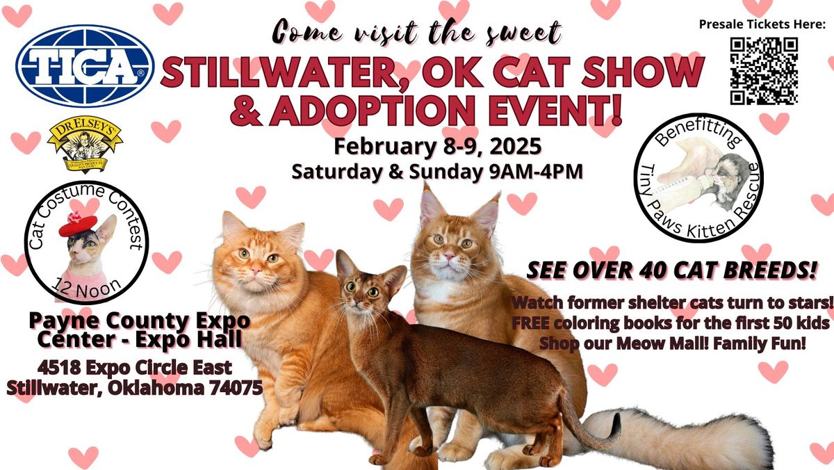 Come visit the sweet Stillwater, OK TICA Cat Show & Adoption Event!