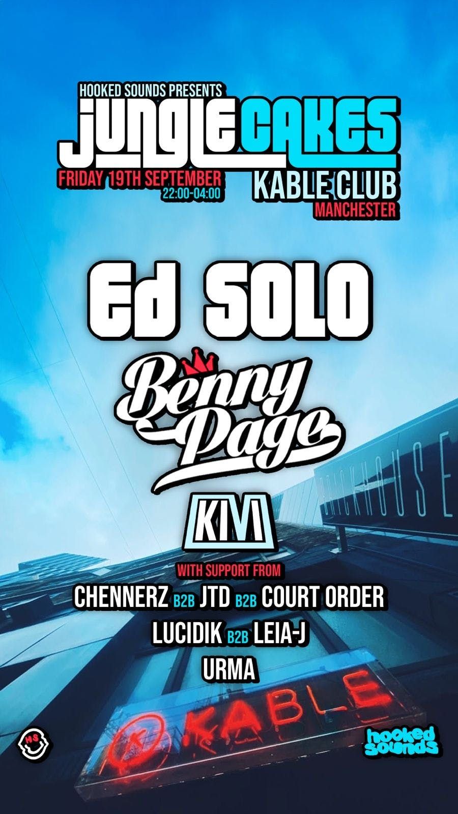Jungle Cakes x Hooked Sounds Presents Ed Solo, Benny Page + More